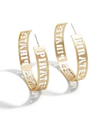 WEAR by Erin Andrews x Baublebar Pittsburgh Pirates Large Cutout Hoop Earrings