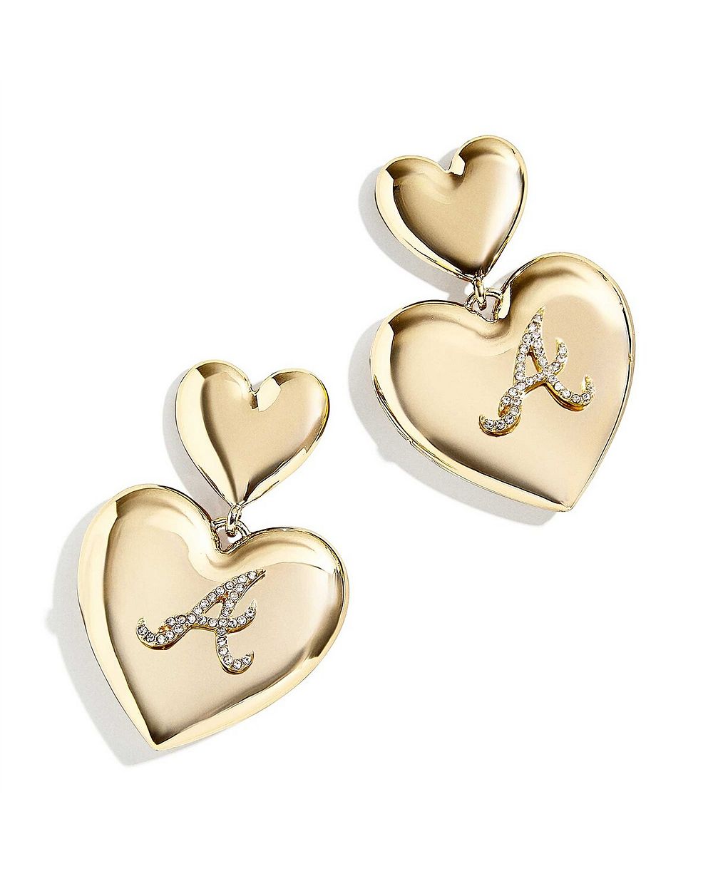 Серьги WEAR by Erin Andrews x Baublebar Atlanta Braves Heart Statement Drop