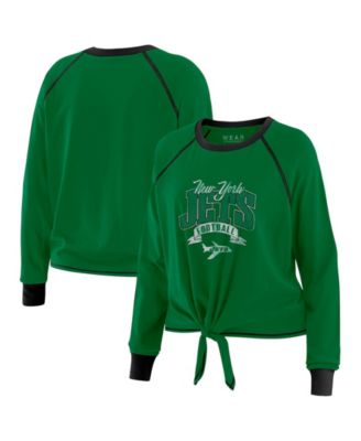 WEAR by Erin Andrews Женский топ с завязками New York Jets Green/Black