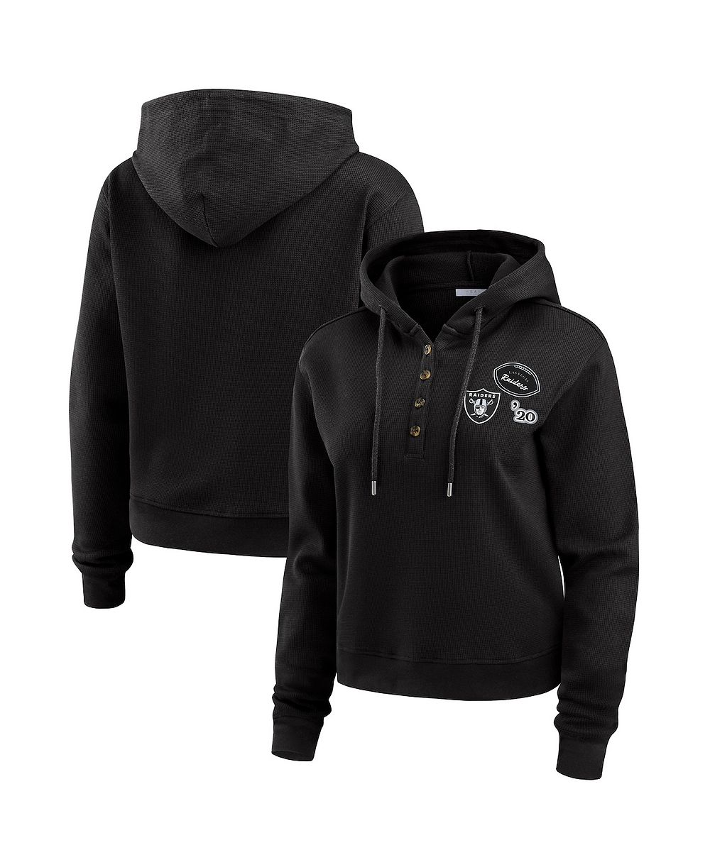 Женское вафельное худи WEAR by Erin Andrews Black Las Vegas Raiders