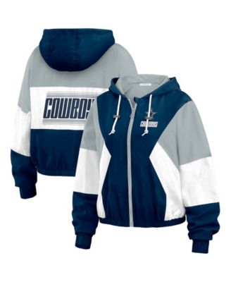 WEAR by Erin Andrews Женская ветровка WEAR by Erin Andrews Navy Dallas Cowboys Color Block Full-Zip Windbreaker Jacket