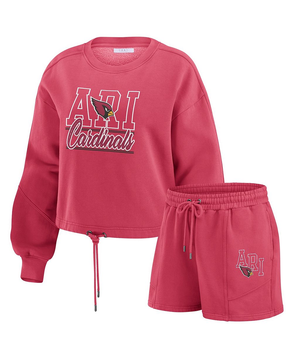Комплект WEAR by Erin Andrews Women's 2-Piece Cardinal Arizona Cardinals флис футболка и шорты