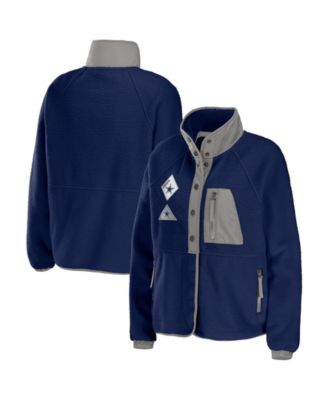 Женская куртка WEAR by Erin Andrews Navy Dallas Cowboys Polar Fleece Raglan Full-Snap