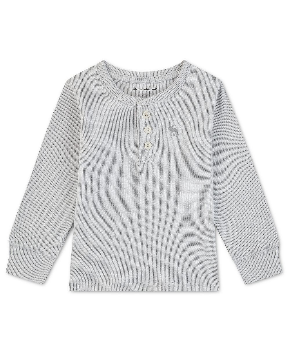 Детская футболка abercrombie kids с вафельной текстурой и длинным рукавом