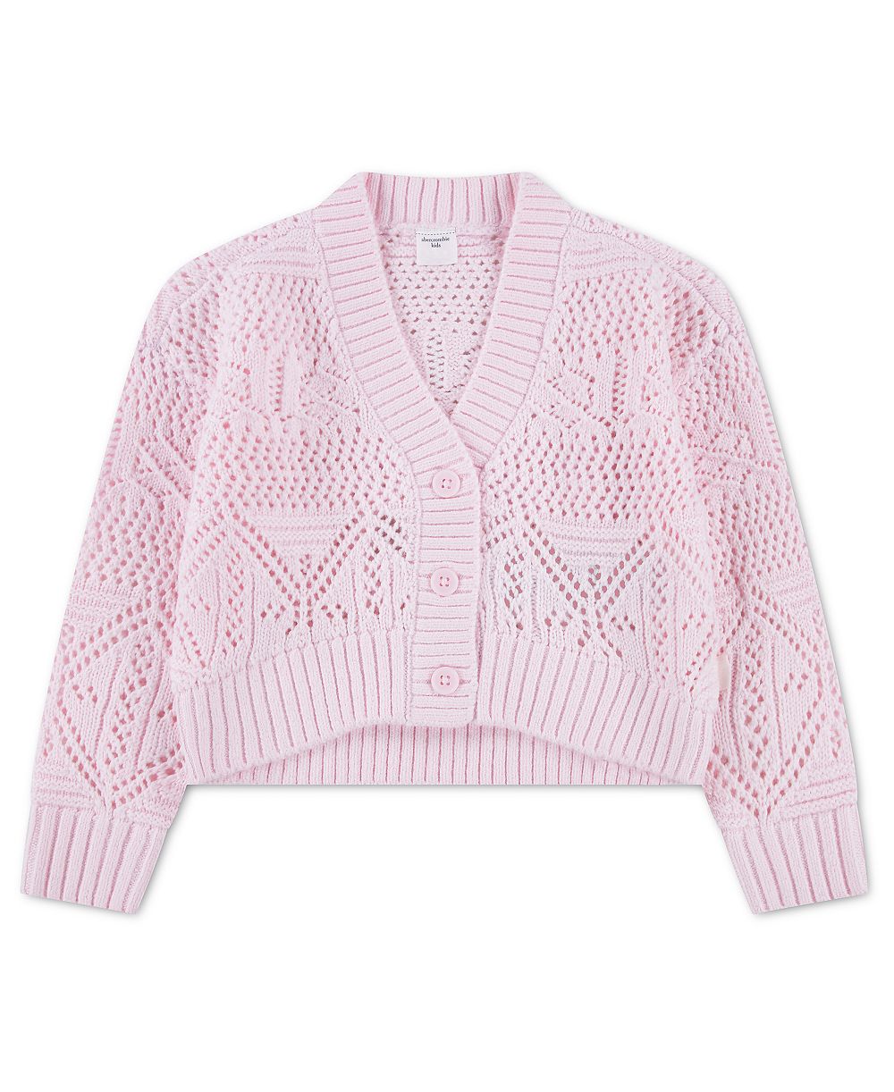 abercrombie kids женский кардиган-свитер с ажурным узором для малышей 2T-5T