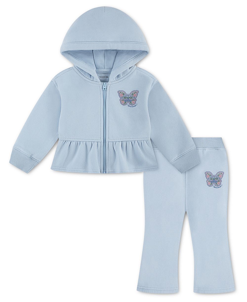 Флисовая толстовка abercrombie kids для девочек 2T-5T с полным zipper и брюки, комплект из 2 предметов