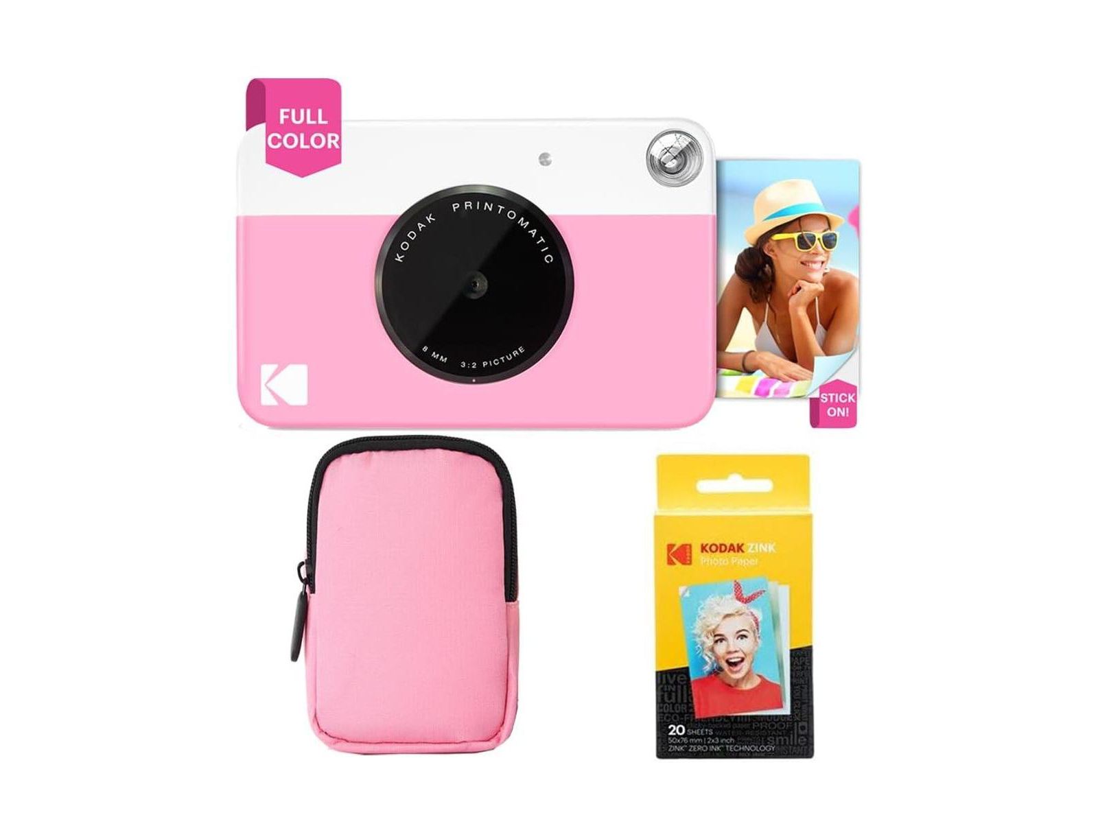Kodak Printomatic комплект мгновенной фотокамеры с розовым мягким чехлом и 20 упаковками бумаги Zink