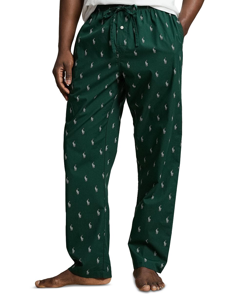 Мужские пижамные брюки Polo Ralph Lauren с плетеным узором и принтом Polo Player