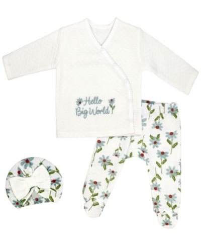 Комплект для малышей Baby Mode: топ, брюки и шапочка, 3 предмета