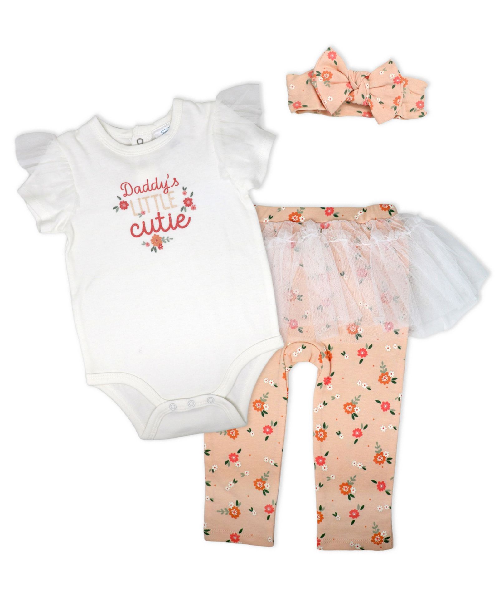 Комплект из 3 предметов для новорожденных Baby Mode: боди с коротким рукавом, брюки и повязка на голову