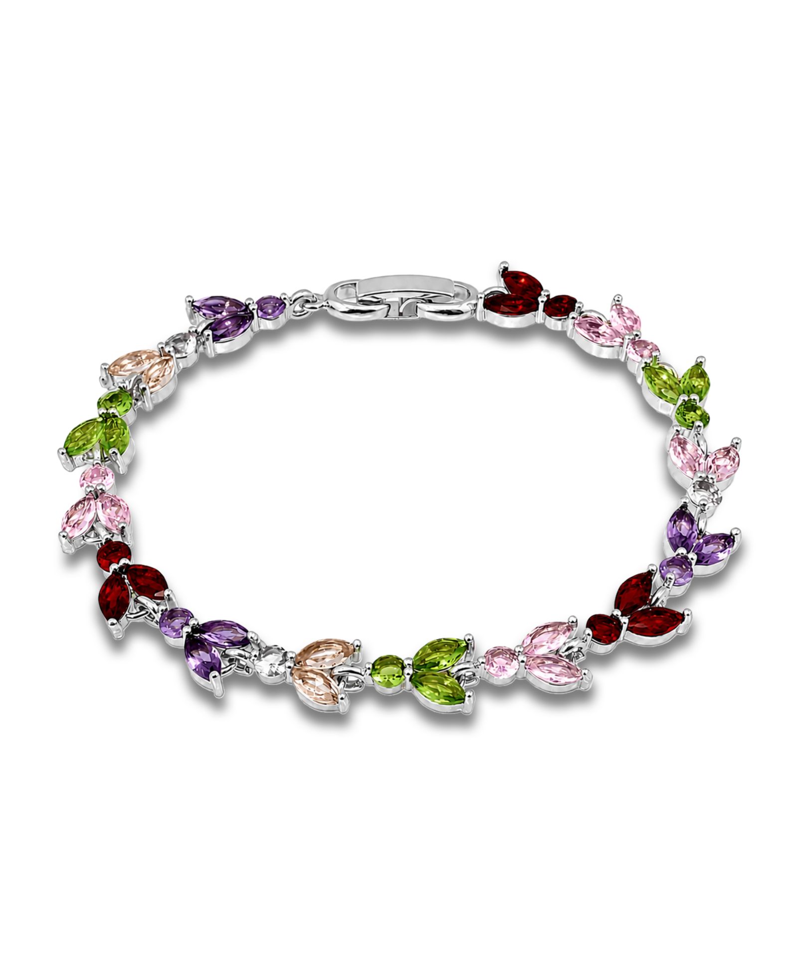 Macy's Marquise Cubic Zirconia Alternating in Red, Pink, Green, Champagne, and Purple Stones Bracelet