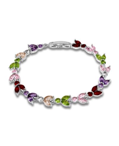 Браслет Macy's Marquise Cubic Zirconia Red, Pink, Green, Champagne, and Purple Stones