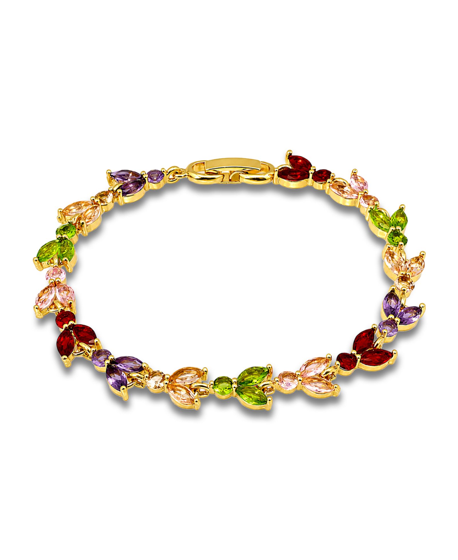 Браслет Macy's Marquise Cubic Zirconia Red, Pink, Green, Champagne, and Purple Stones