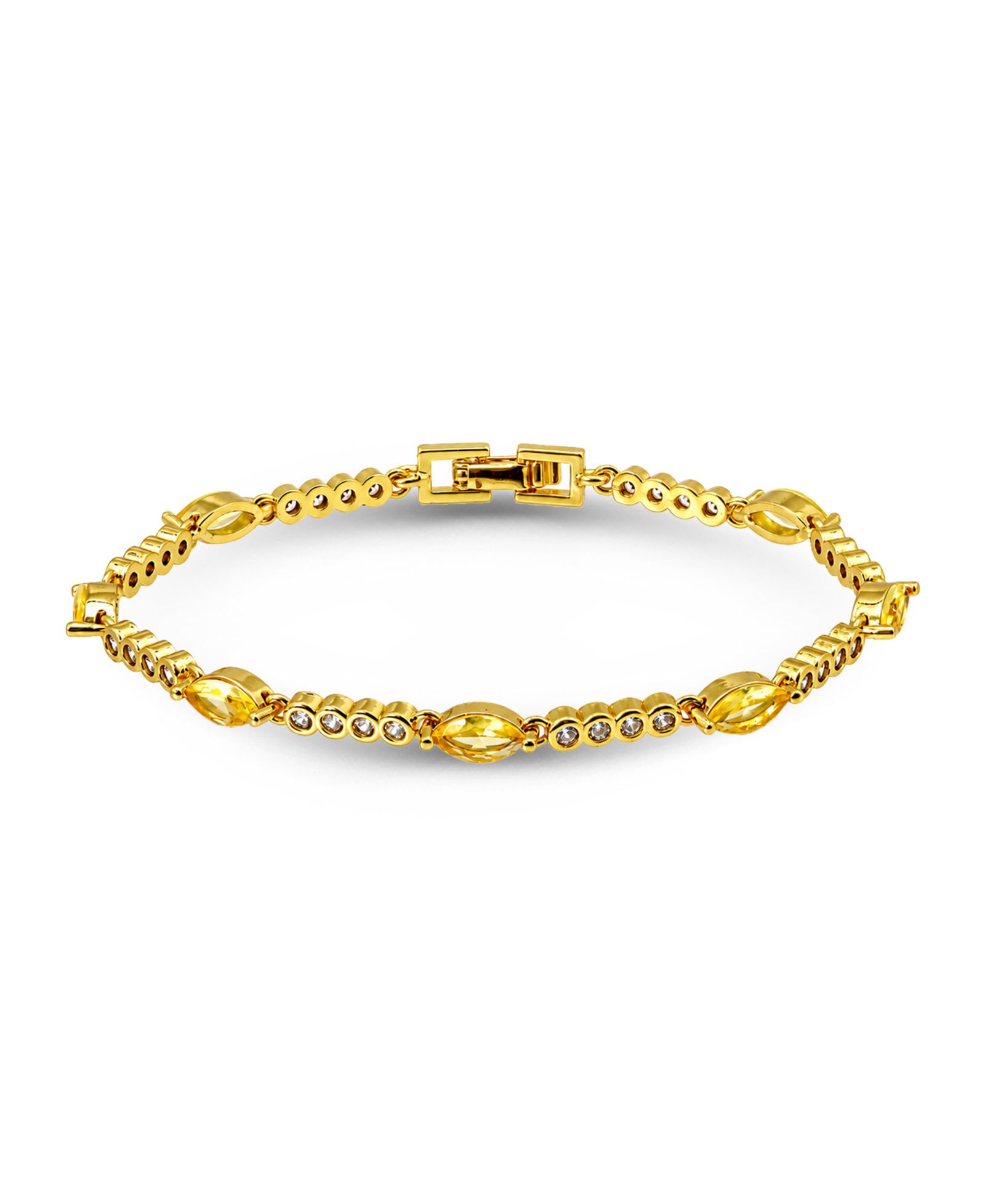 Macy's Marquise Canary Yellow Cubic Zirconia Stones Bracelet