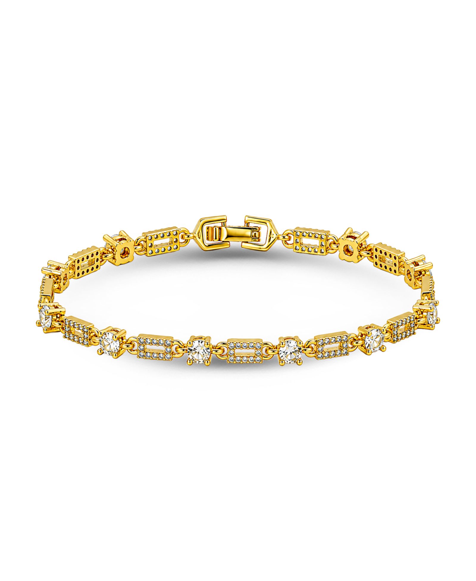 Macy's Cubic Zirconia Pave Rectangle Link Bracelet