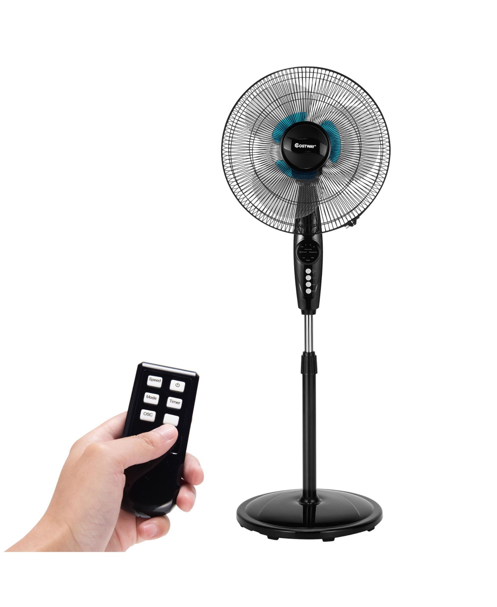 Costway Напольный вентилятор 16'' Adjustable Oscillating с пультом управления