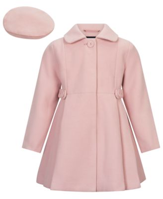 S Rothschild & CO Toddler Girls' 2T-5T Long-Sleeve Side Tab Coat with Beret