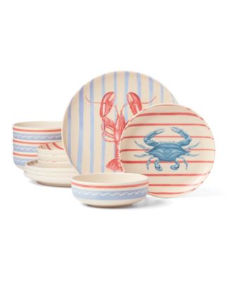 Oneida 24 Seven Melamine Wharfside 12-Piece Dinnerware Set, Service For 4
