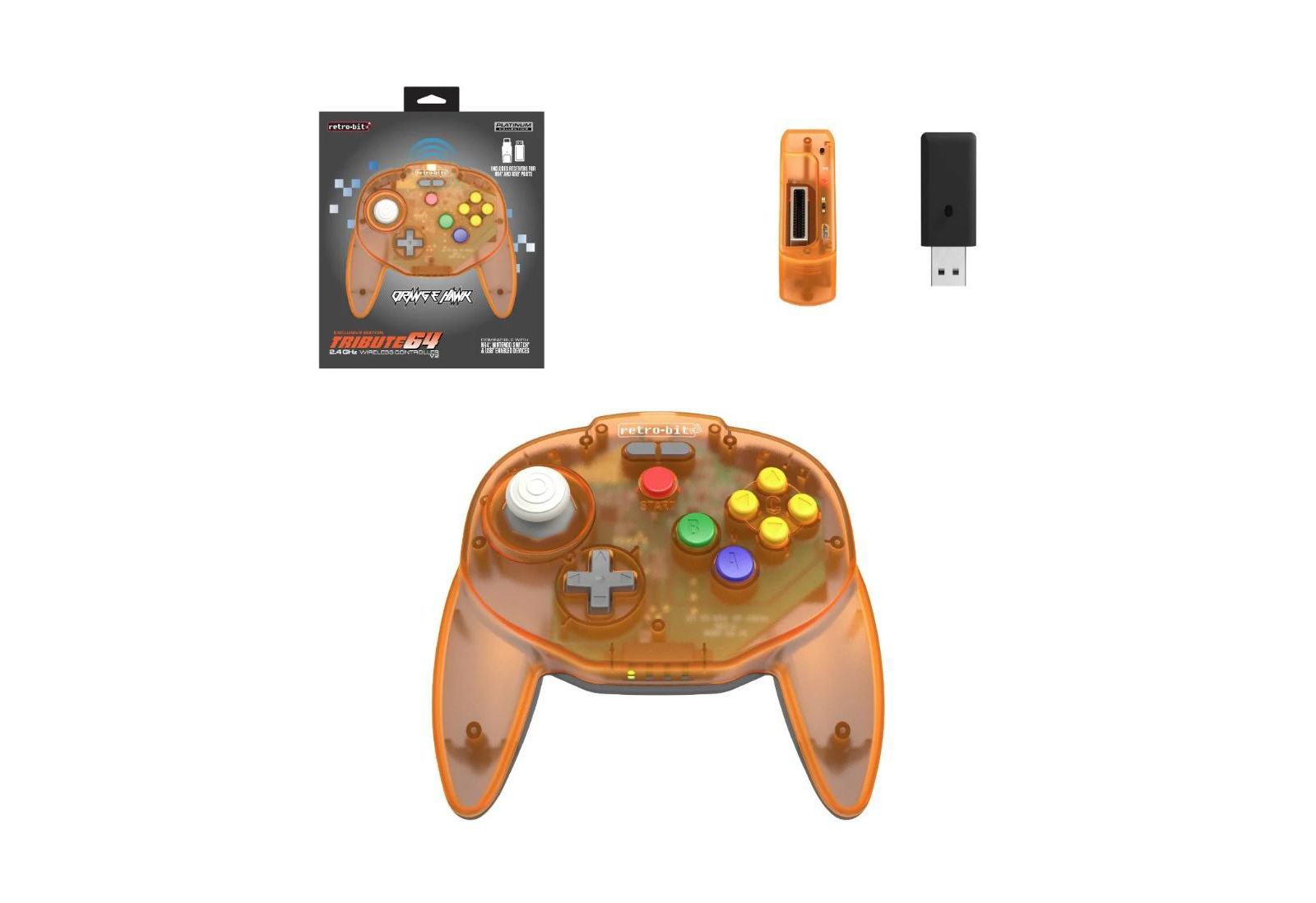 Retro-Bit Tribute64 Wireless Controller for Nintendo 64, Switch, PC, and Other USB Devices