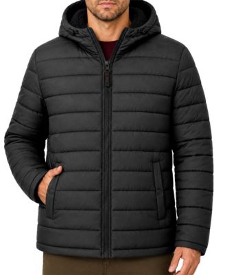 Мужская растяжимая стеганая куртка Hawke & Co. с капюшоном и подкладкой из шерпы