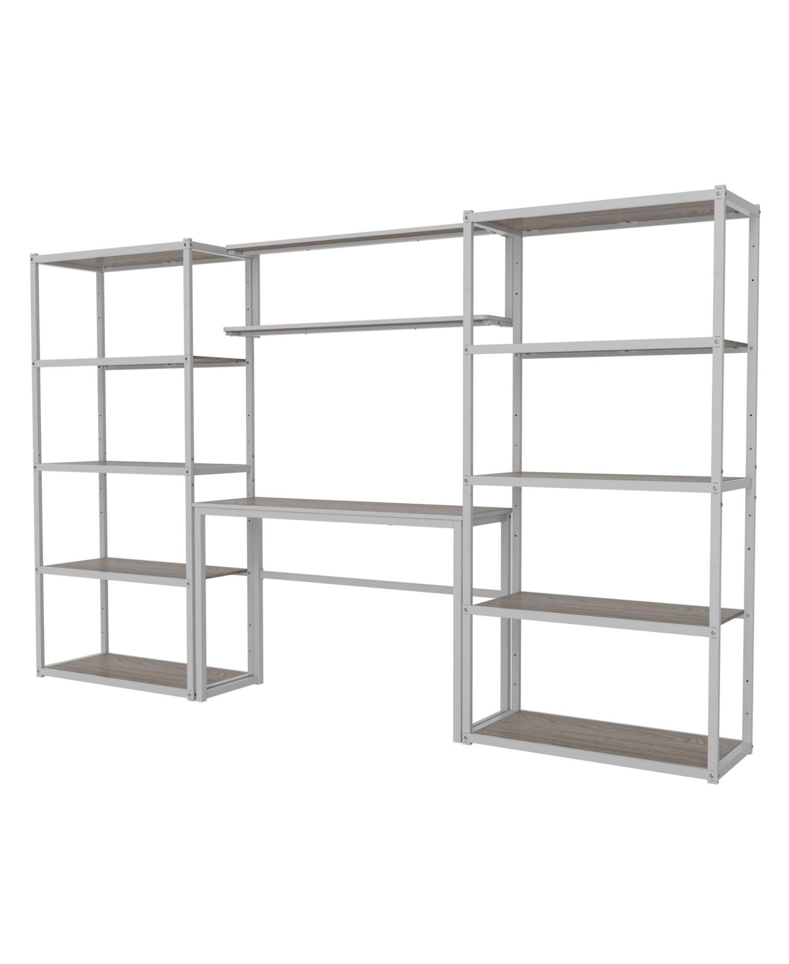 Heavy-Duty Garage Storage and Workstation System, White (119.8 in. W x 71.1 in. H x 15.7 in. D