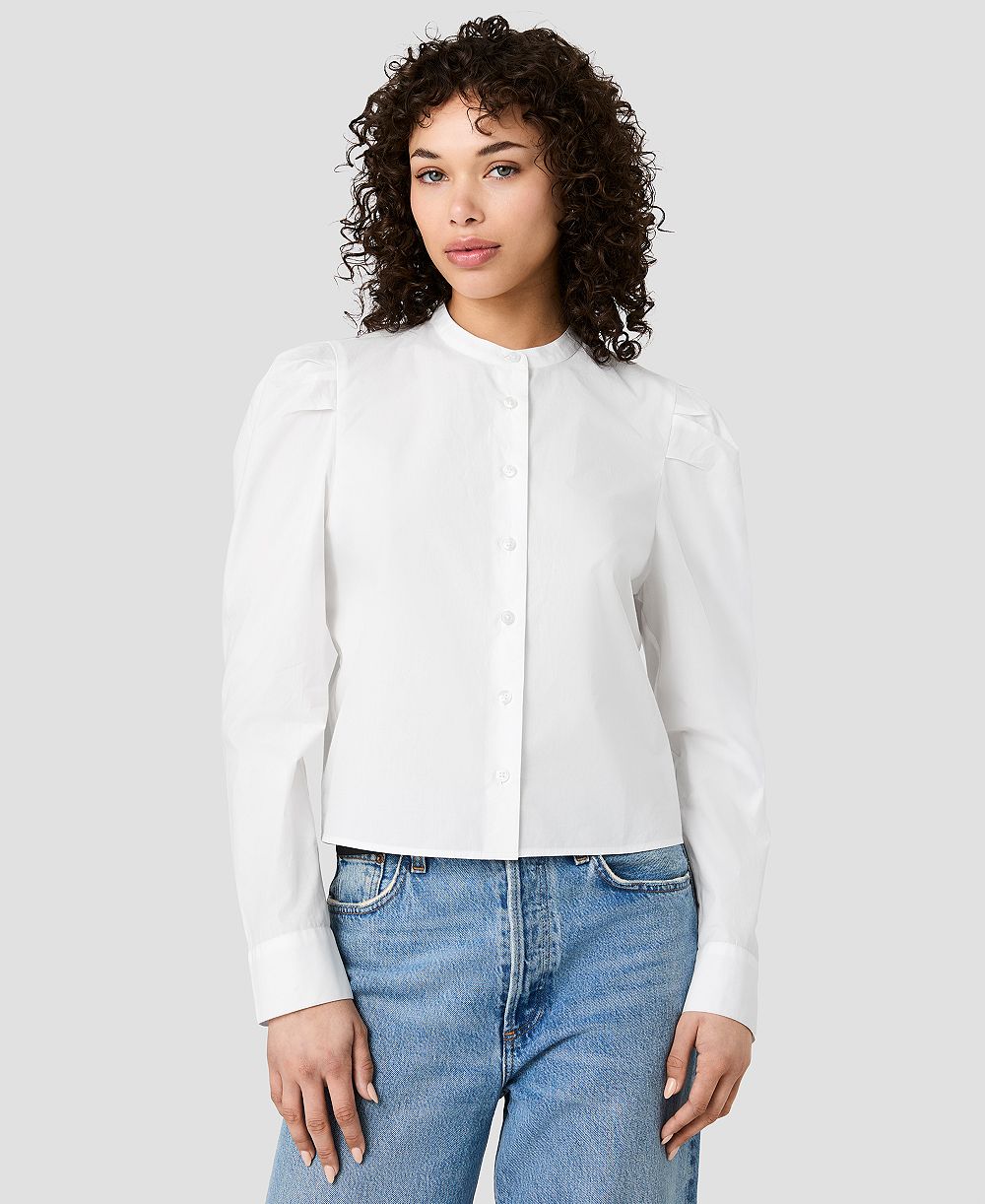 French Connection Women's Cambria Crewneck Button-Front Top