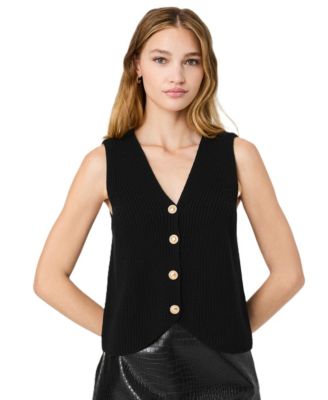French Connection Женский трикотажный жилет Mozart V-Neck Sleeveless Rib Knit