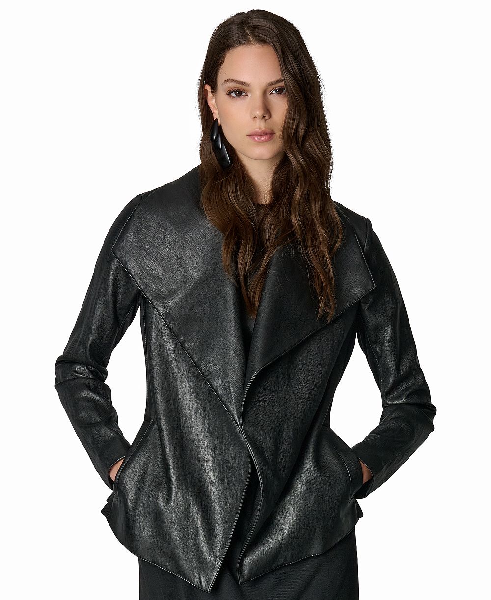 Donna Karan New York Women's Mixed Media Belted Wrap Jacket, Macy's Exclusive