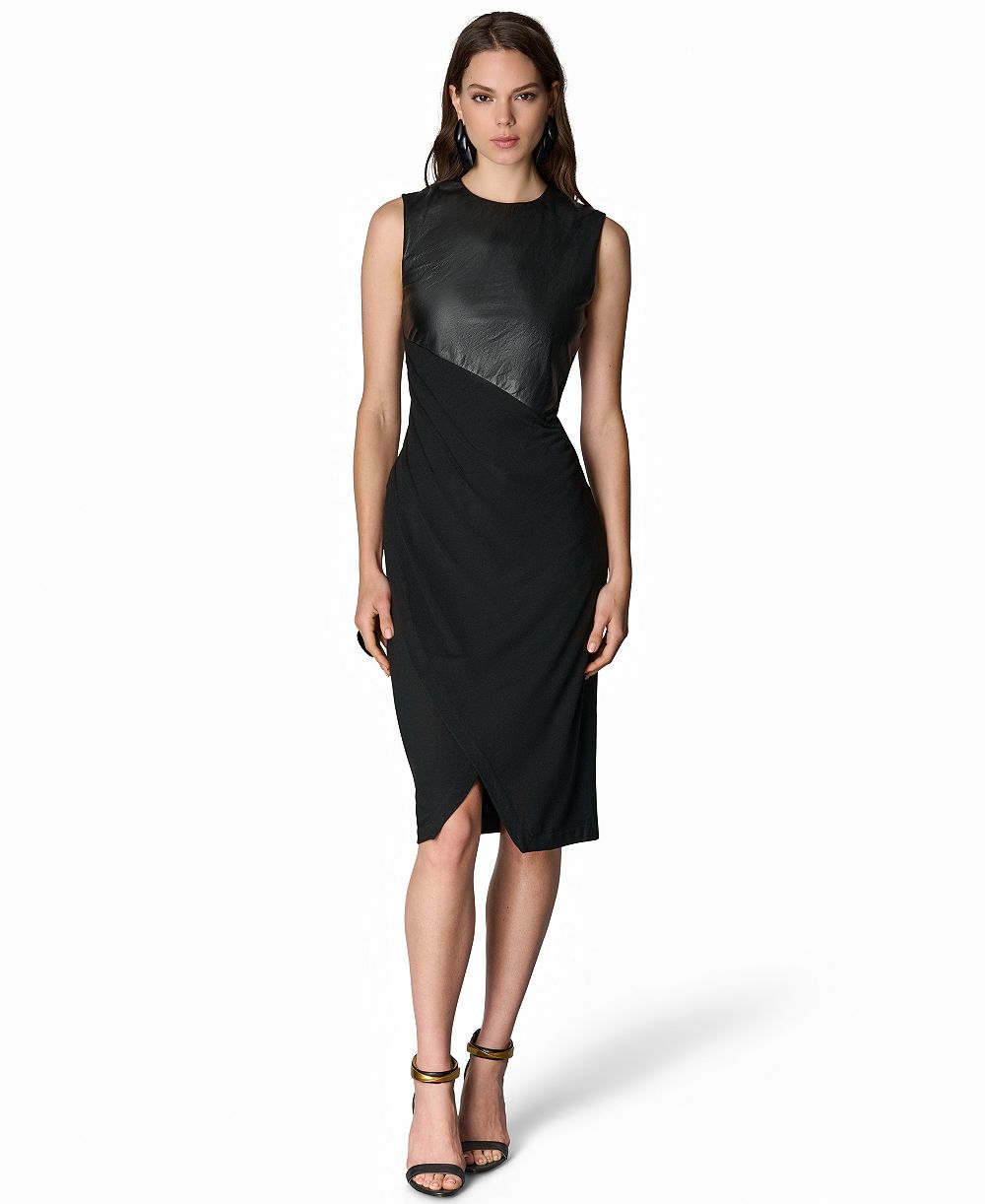 женское облегающее платье-халат из смешанных материалов donna karan new york