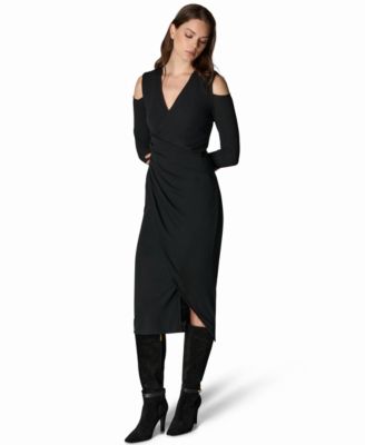 Donna Karan New York женское миди-платье с открытыми плечами, запахом и V-образным вырезом