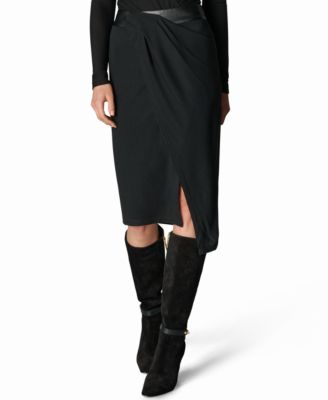 Donna Karan New York женская миди-юбка из смешанных материалов с высокой талией и запахом