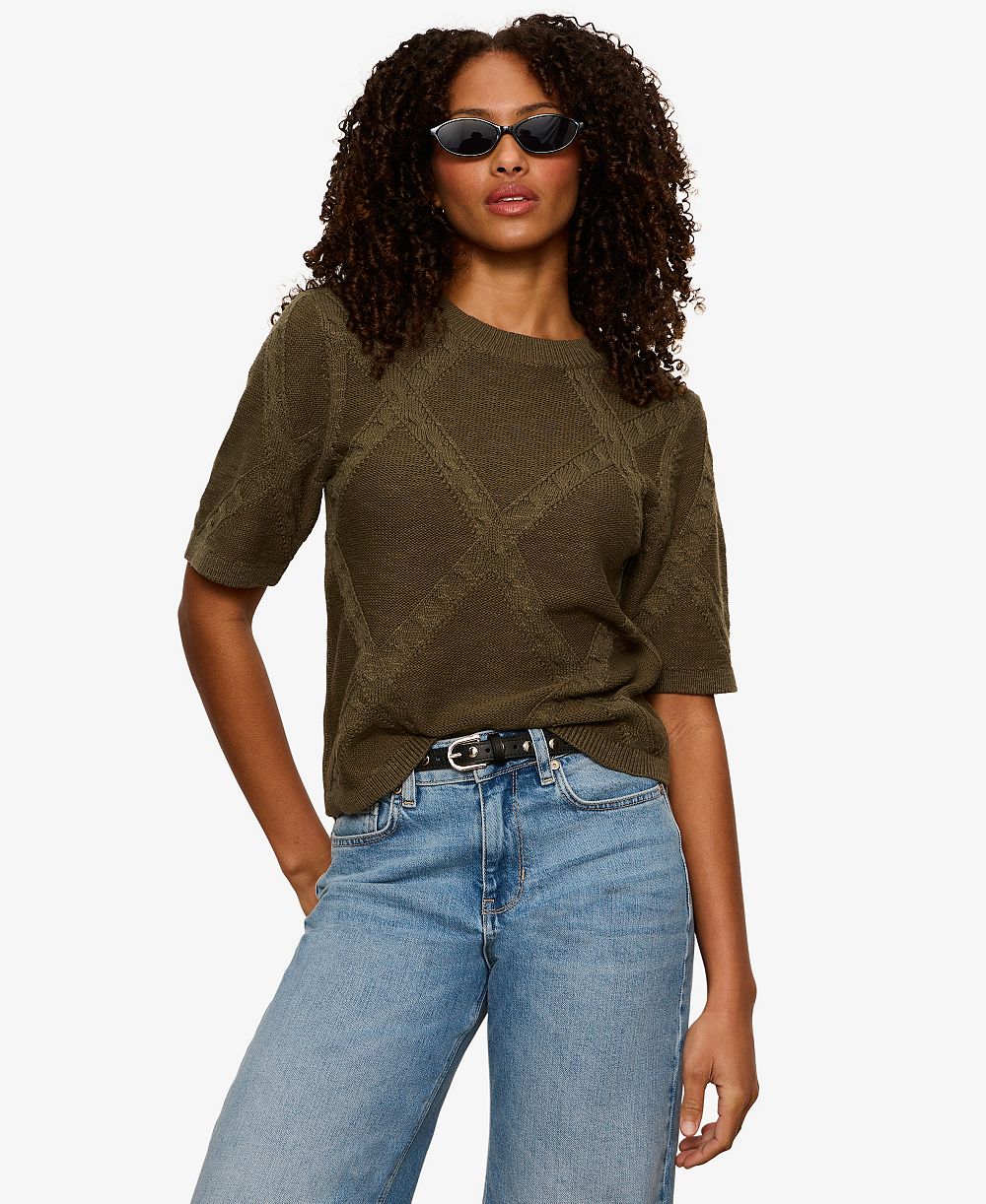 Sanctuary Женский хлопковый джемпер T-Shirt Short-Sleeve