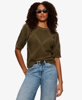 Sanctuary Women's Short-Sleeve Cotton Sweater T-Shirt