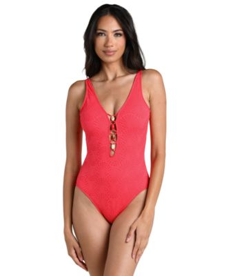 Женский слитный купальник La Blanca Shellbound Plunge V-Neck