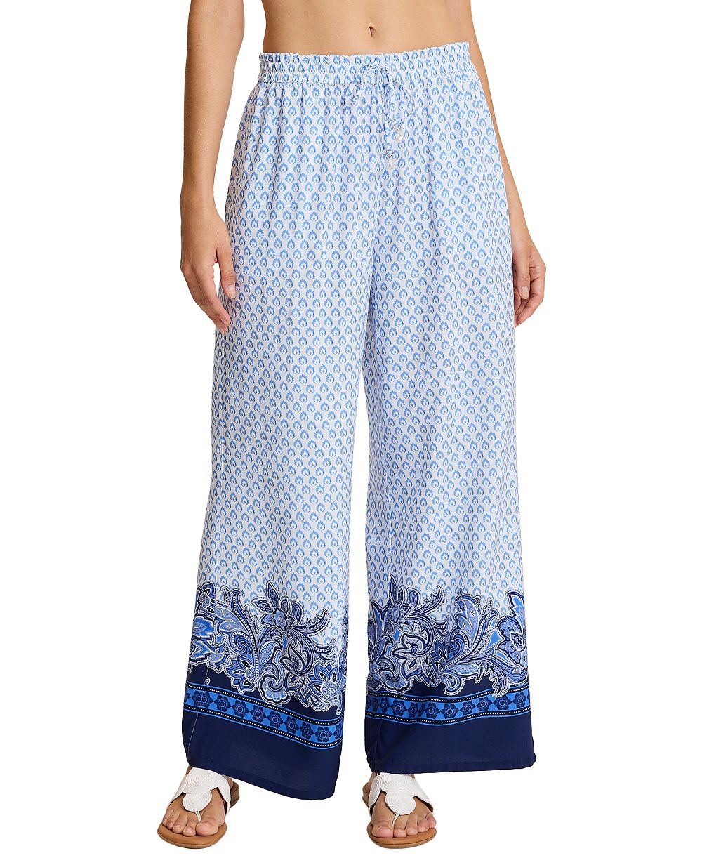 Tommy Bahama Women's Paisley Daze Pull-On Wide-Leg Pants, 28" Inseam