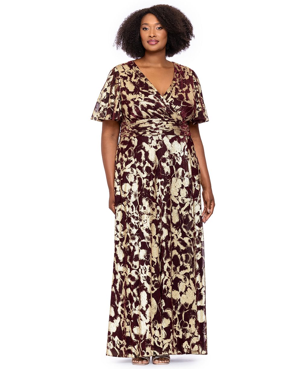 Платье Plus Size Betsy & Adam Metallic Foil