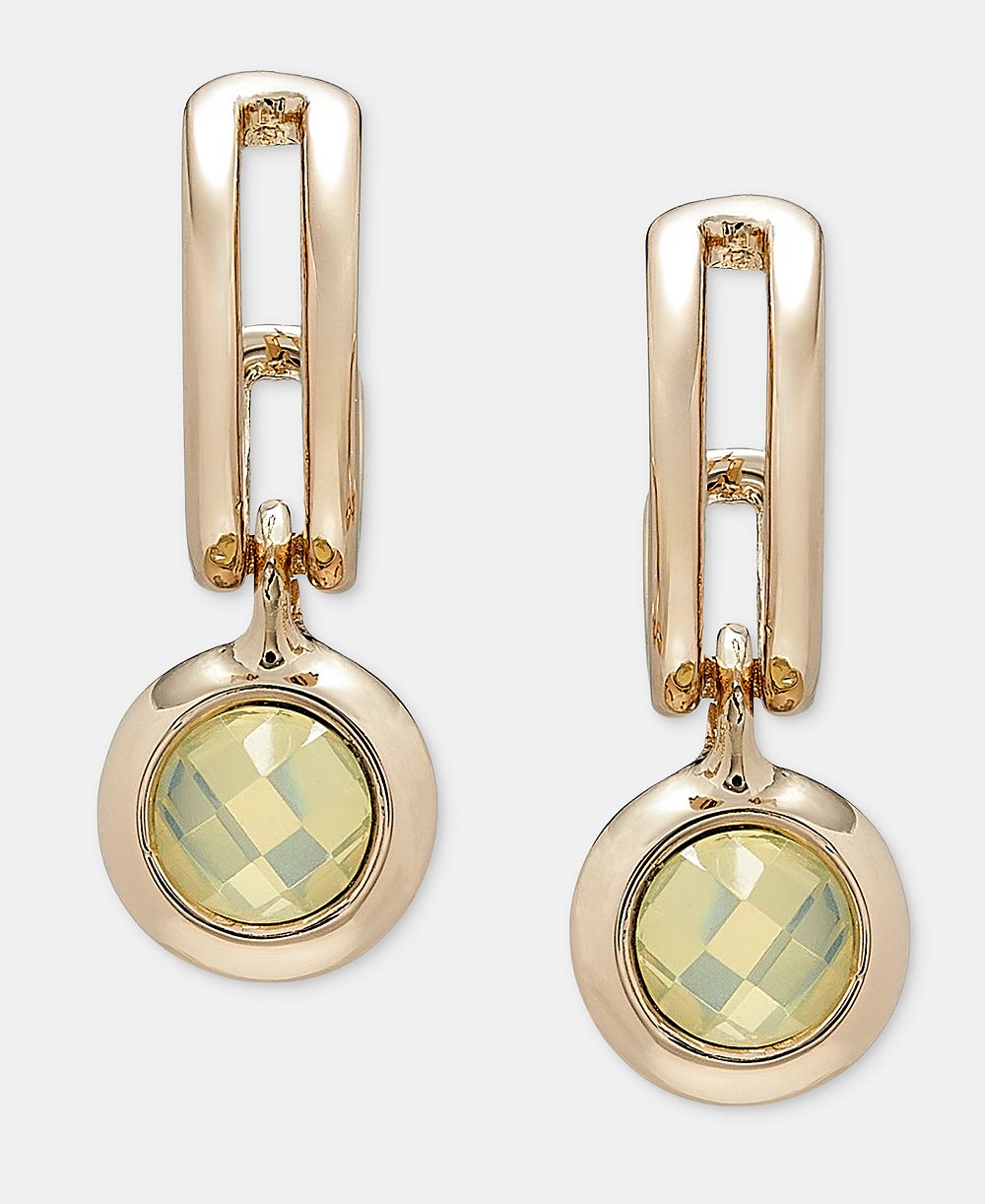 Серьги-кольца Anne Klein Stone Charm Huggie Hoop
