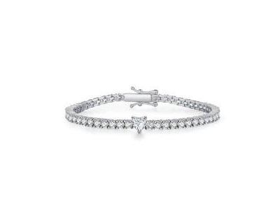 Rachel Glauber Modern Gold Plated Cubic Zirconia Tennis Bracelet