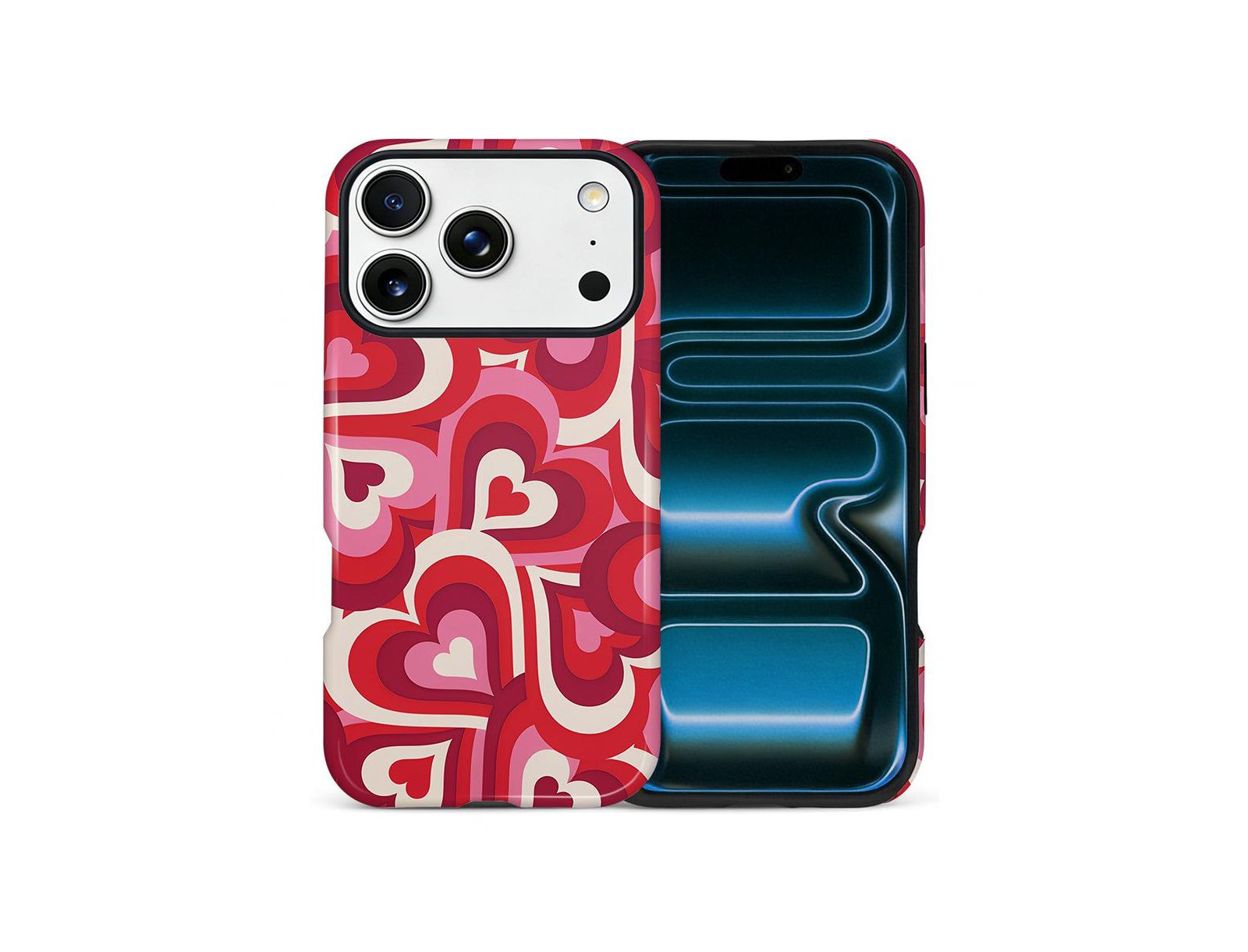 GONEZ Dual-Layer Shockproof Heart-Print Case for Apple iPhone 17 Pro Max