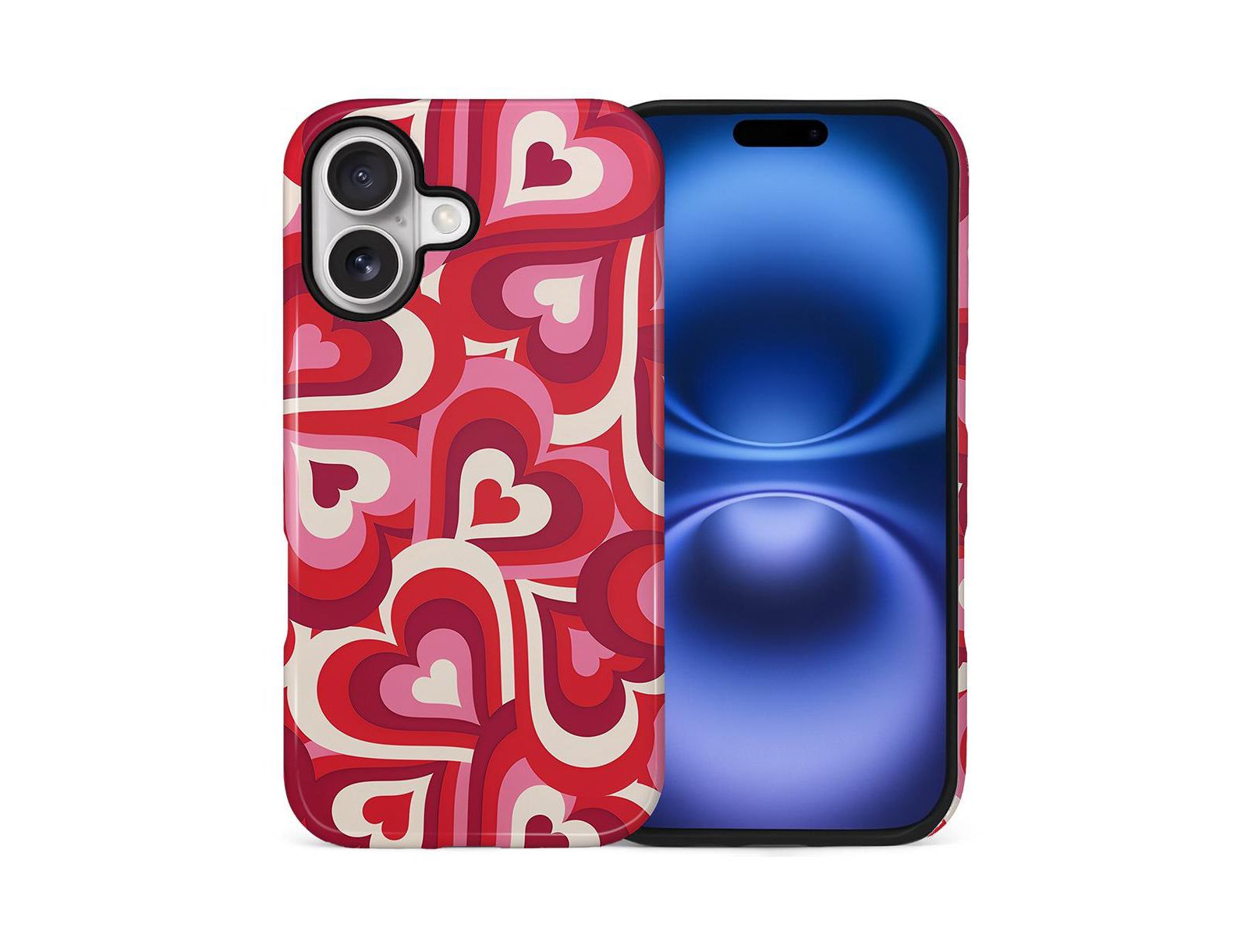GONEZ Dual-Layer Shockproof Heart-Print Case for iPhone 17