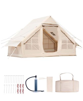 COZITO Надувная кемпинговая палатка для 3-5 человек 300D Oxford Glamping с отверстием для печи и насосом