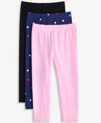 Epic Threads Детские леггинсы с сердечками и однотонные, 3 шт, для малышей 12M-5T, эксклюзив Macy's