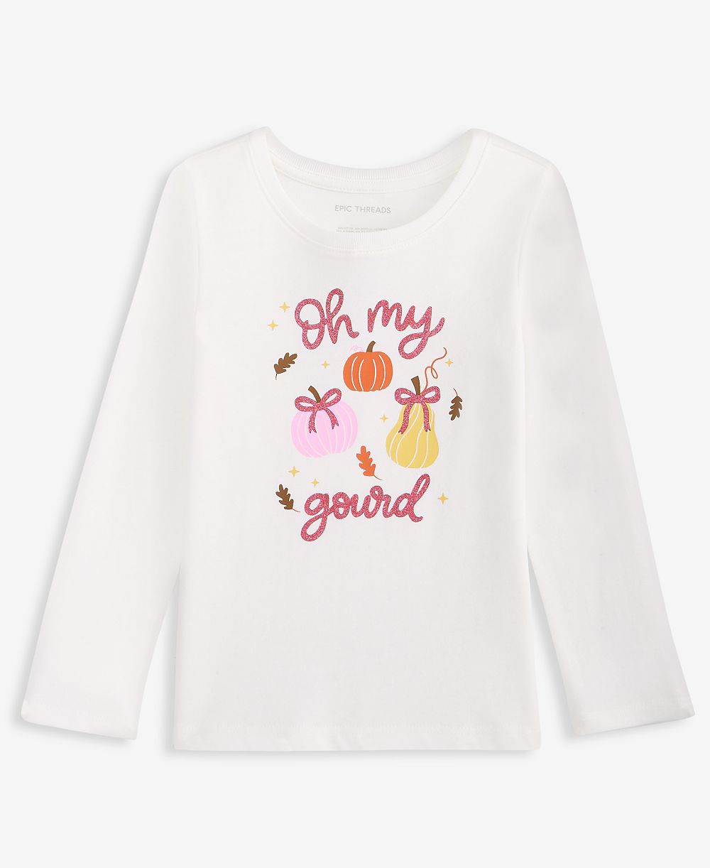 Epic Threads футболка с длинным рукавом Oh My Gourd для девочек-малышек, размер 12M-5T