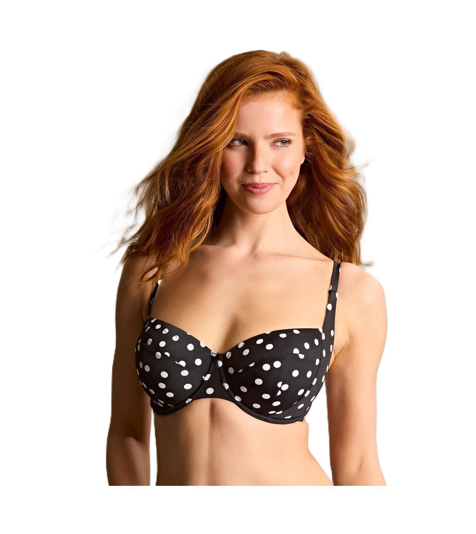 Panache Lingerie Women's Polka Dot Florence Underwire Balcony Side Support Bikini Swim Bra