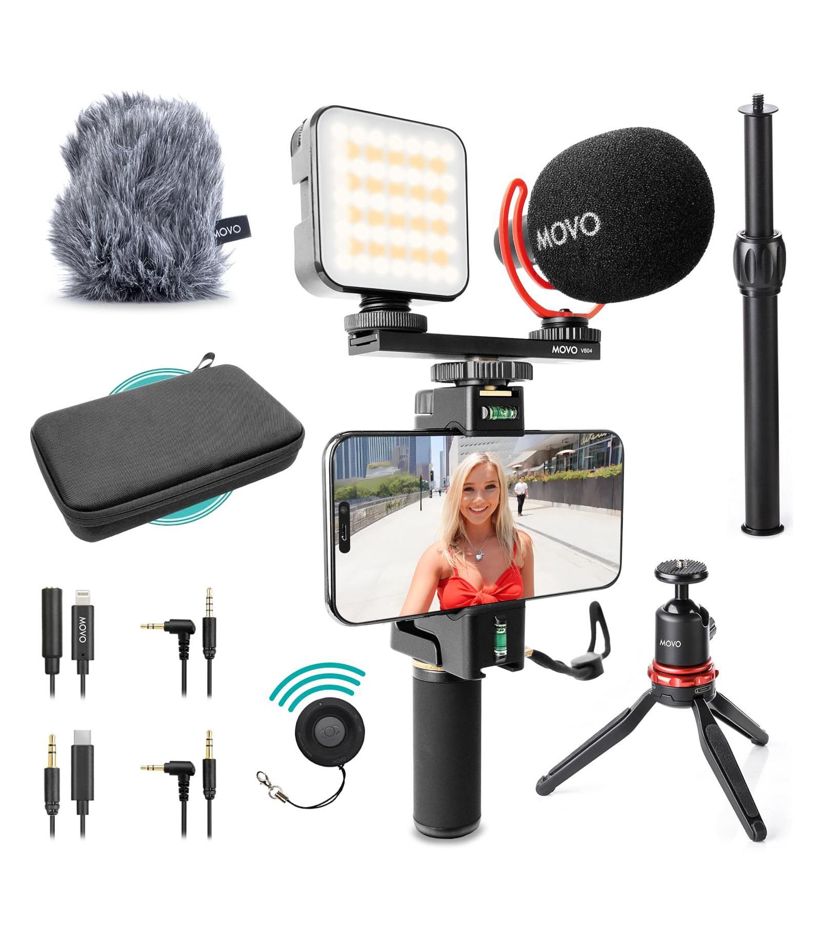 Набор для влогинга Movo iVlogger-PRO для iPhone/Android со штативом и светом