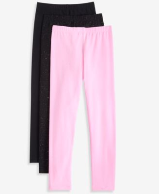 Epic Threads Girls' XS-XL Solid and Sparkle Leggings, 3-Pack, Macy's Exclusive