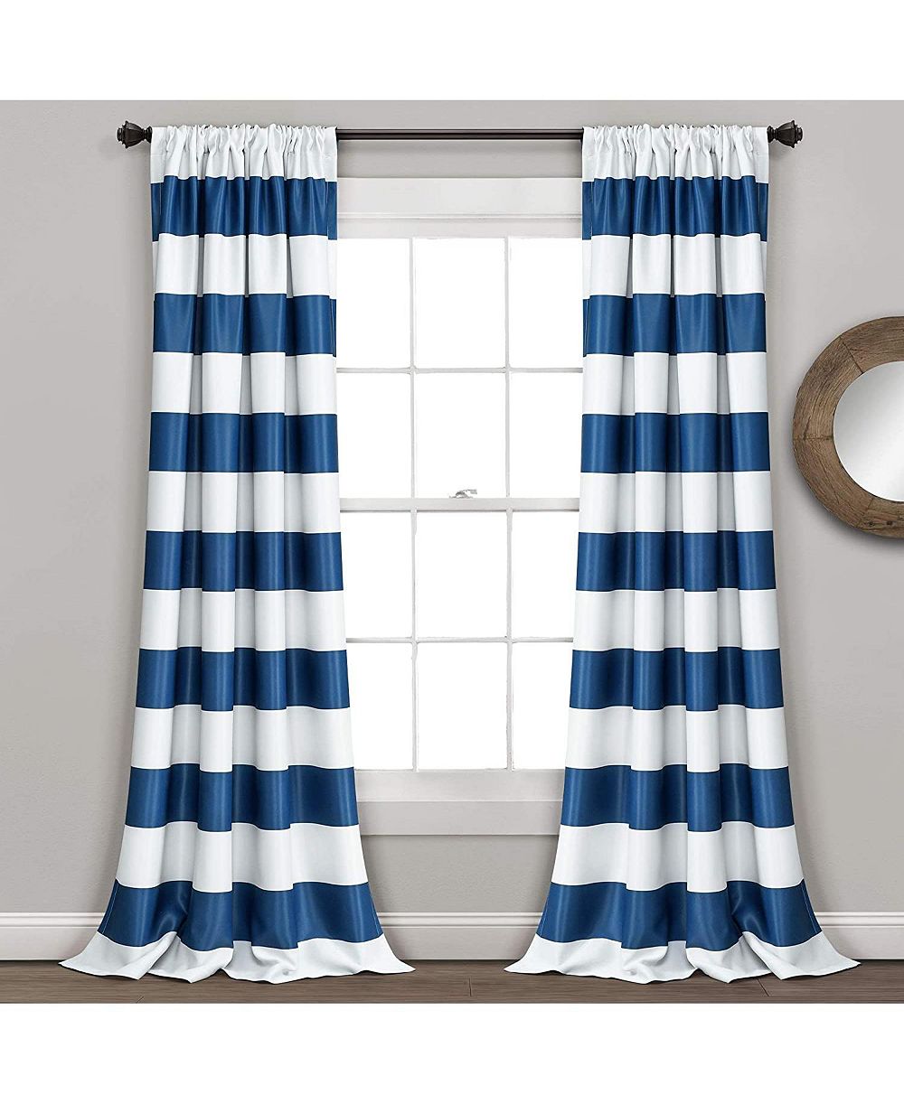 Egyptian Linens  Stripe Room Darkening 52 X 84 Inch Window Curtain