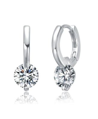 Rachel Glauber Radiant Gold Plated CZ Huggie Hoop Earrings