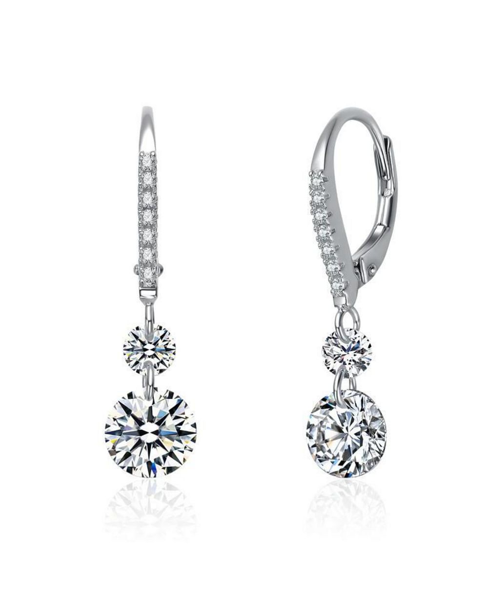 Rachel Glauber Brilliant Gold Plated CZ Statement Drop Earrings