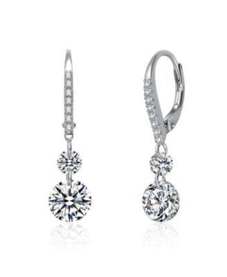 Rachel Glauber Brilliant Gold Plated CZ Statement Drop Earrings
